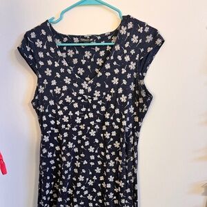 Toad & Co Rosemarie Dress in true navy tossed floral